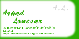 arpad loncsar business card